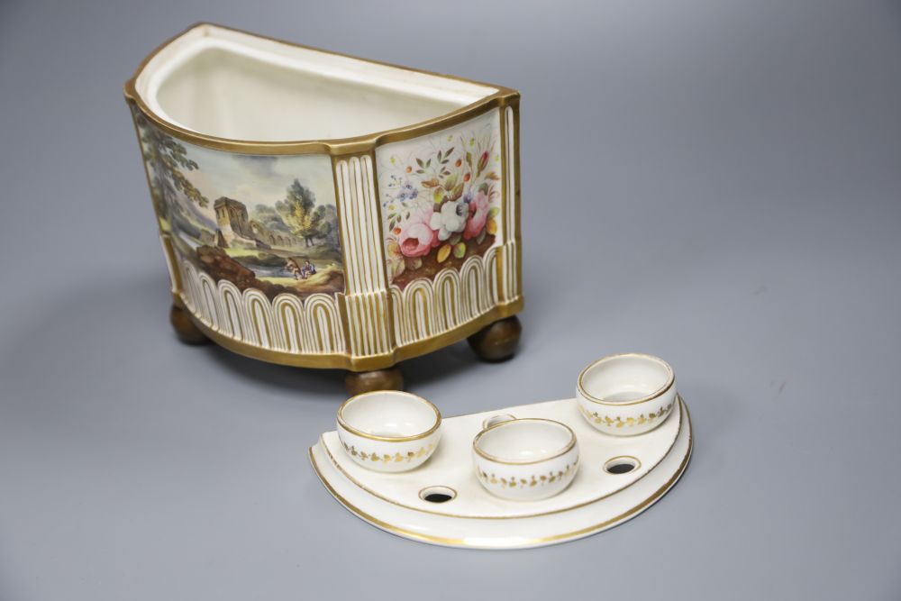 An early 19th century Davenport Longport porcelain bough pot, width 20cm